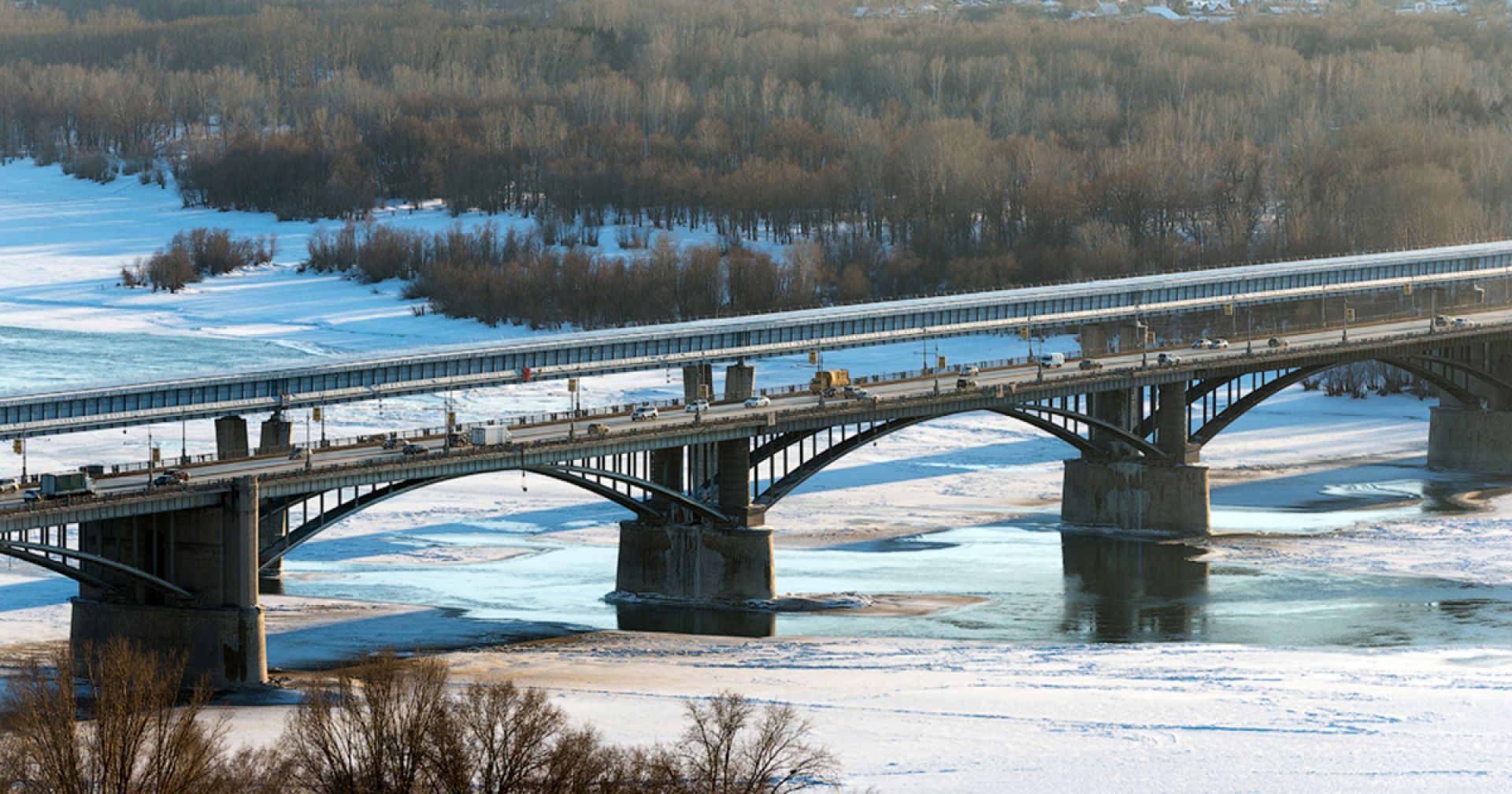 река обь зимой